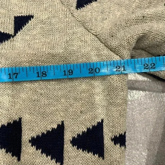 [L] American Eagle Outfitters Sweater Knitted Aztec Geometric Gray  Zip Up Mens - Picture 12 of 12